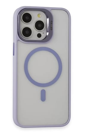 iPhone 15 Pro Kılıf Roblox Lens Magsafe Standlı Kapak - Lila