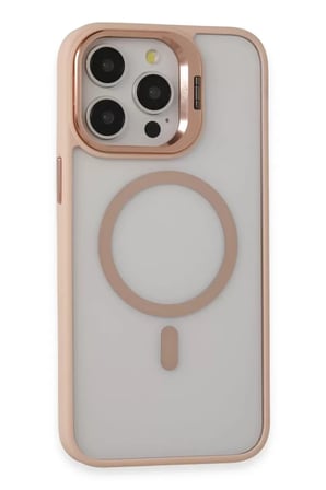 iPhone 15 Pro Max Kılıf Roblox Lens Magsafe Standlı Kapak - Pudra