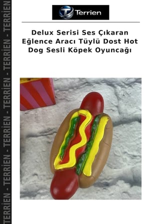 Delux Serisi Ses Çıkaran Eğlence Aracı Tüylü Dost Hot Dog Sesli Köpek Oyuncağı