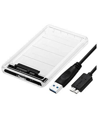 2.5” HDD/SSD USB 3.0 to SATA Dönüştürücü Harici Şeffaf Taşınabilir Kutusu