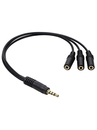 Kulaklık Mikrofon Çoklayıcı 3 Port 3.5mm Splitter Çevirici Dönüştürücü Adaptör