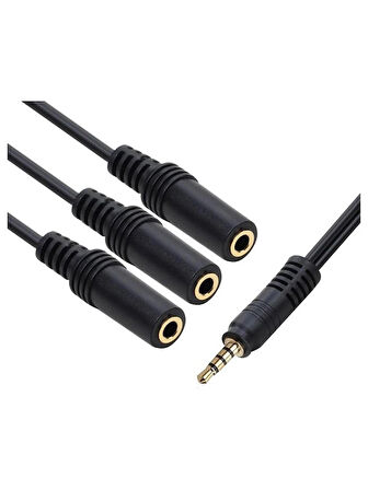 Kulaklık Mikrofon Çoklayıcı 3 Port 3.5mm Splitter Çevirici Dönüştürücü Adaptör