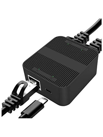 RJ45 Ethernet Splitter 1 Giriş 2 Çıkış Gigabit 100Mbps Çevirici Çoklayıcı