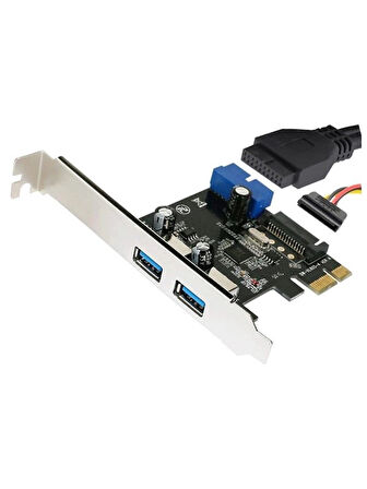 Pci Express Usb 3.0 2 Port Sata Güç 19 Pin Çoklayıcı Kart