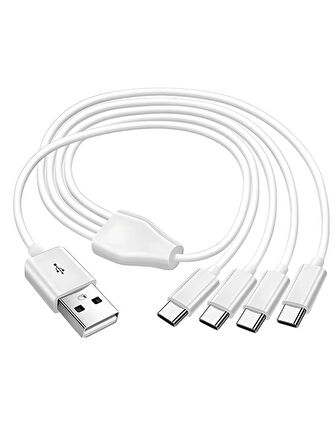 4 in 1 USB Tip-C Şarj Kablosu Çoklayıcı 1 Metre