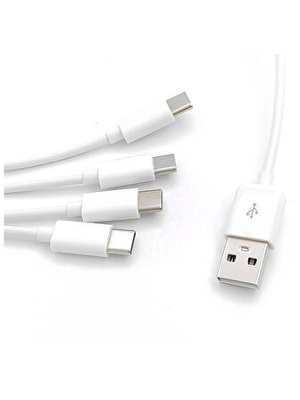 4 in 1 USB Tip-C Şarj Kablosu Çoklayıcı 1 Metre