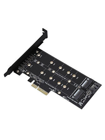 M.2 Nvme M+B Key Ngff Ssd To Pci-E 3.0 X4 Sata Çevirici Dönüştürücü Adaptör Kartı