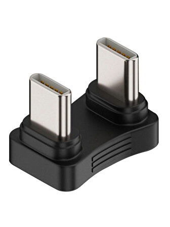 Type C To Type C Erkek Erkek 180 Derece Dirsek Çevirici Dönüştürücü Adaptör