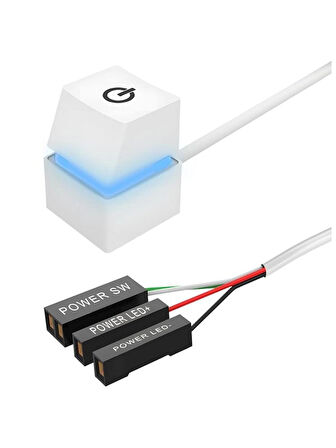Zilevo PC Led Işıklı Harici Başlatma Güç Açma Kapama Düğmesi Anakart 1.8m