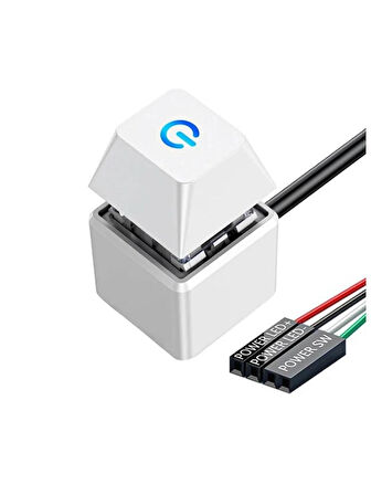 Zilevo PC Led Işıklı Harici Başlatma Güç Açma Kapama Düğmesi Anakart 1.8m