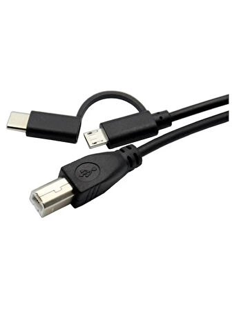 Type C + Micro Usb Yazıcı Printer Piyano Midi Bağlantı Kablosu