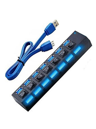 7 Port Usb 3.0 2.0 Hub Anahtarlı Çoklayıcı Çoğaltıcı Switch