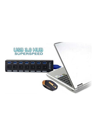 7 Port Usb 3.0 2.0 Hub Anahtarlı Çoklayıcı Çoğaltıcı Switch