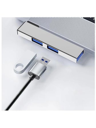 Zilevo Type C To USB 3.0 Hub 3 Portlu Çoklayıcı Alüminyum Gri