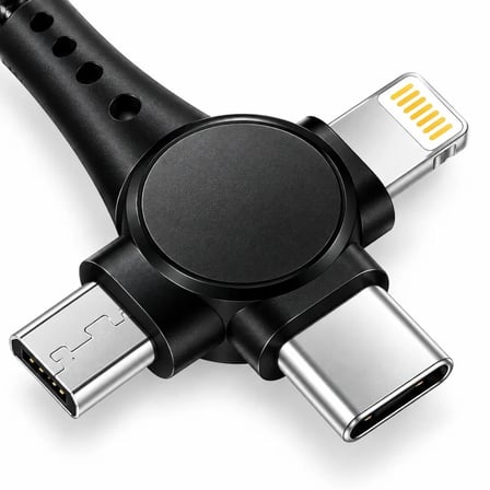 Usb Hızlı Telefon Data Şarj Kablosu 120w 3 İn 1 Spiral Yaylı Type C Micro Lightning 1.5 M