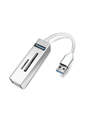 USB To 3XUSB + SD + MicroSD Kart Okuyucu Çevirici Adaptör