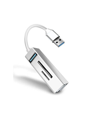 USB To 3XUSB + SD + MicroSD Kart Okuyucu Çevirici Adaptör