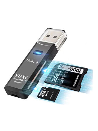 USB 2.0 SD - MicroSD Kart Okuyucu