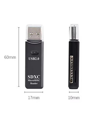 USB 2.0 SD - MicroSD Kart Okuyucu