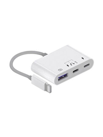  Lightning To USB - Type-C - Lightning Çevirici Adaptör