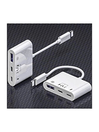  Lightning To USB - Type-C - Lightning Çevirici Adaptör