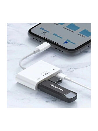  Lightning To USB - Type-C - Lightning Çevirici Adaptör