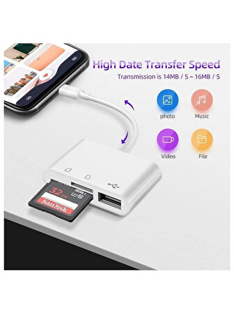TYPE-C TO SD/MİCRO SD + USB KART OKUYUCU ADAPTÖR