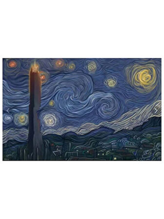 Van Gogh Yıldızlı Gece Resimli 70X30 Mouse Pad