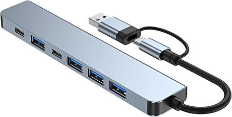 Zilevo Type C USB-C Hub Çoklu Bağlantı Adaptörü, 4 USB 3.0 Portu, 2 Port Type C
