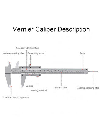 150mm / 0.02mm Paslanmaz Çelik Mekanik Kumpas - Sürgülü Manuel Kumpas