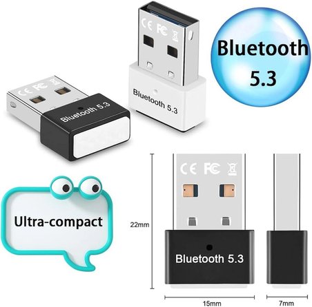 Zilevo Bluetooth 5.3 USB Adaptör, Bluetooth Dongle, Ultra Kompakt, Yüksek Hızlı, Windows ve Mac Uyumlu