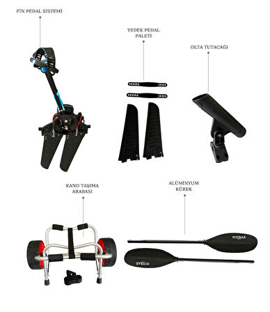 Pedallı Avcı Kanosu Profesyonel Fin Pedal Sistemi Kamuflaj Kano 335x88x34