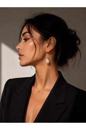 Pudra Pembe Damla Küpe Gold Detaylı Şık Kadın Küpe