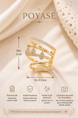 Taşlı Gold Renk Kıkırdak Küpesi Tekli Ear Cuff Zirkon Taşlı Şık Kulak Aksesuarı