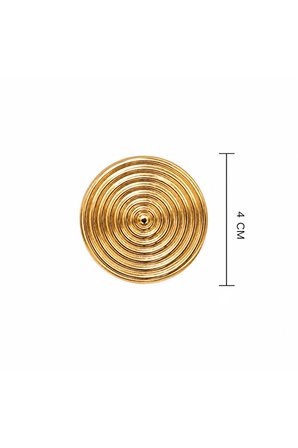 Kadın Gold Spiral Desenli Büyük Küpe Parlak Gold Yuvarlak Statement Küpe