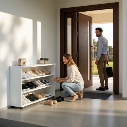 Çok Amaçlı Ayakkabılık Beyaz Mdf 80 CM