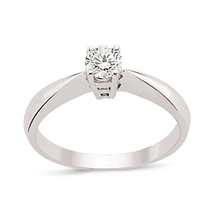 Bilezikhane Tektaş Pırlanta Yüzük 0,30 CT H-VS 4.00 Gram 18 Ayar Altın