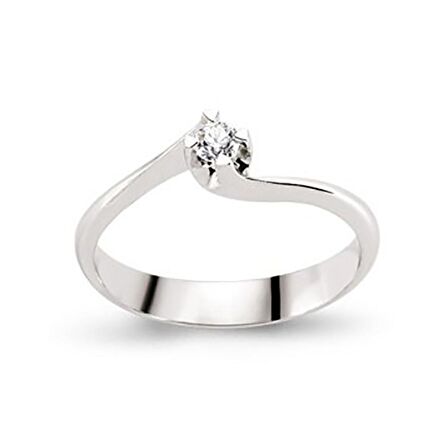 Bilezikhane Tektaş Pırlanta Yüzük 0.12 CT G-VS 2.70 Gram 18 Ayar Altın