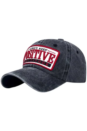 Tezzgelsin Unisex Eskitme POSITIVE Nakışlı Ayarlanabilir Beyzbol Kep Şapkası