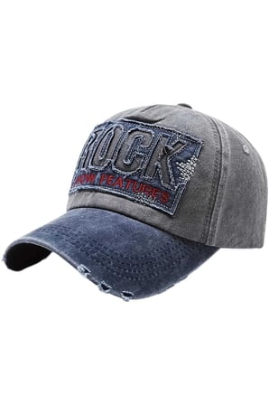 Tezzgelsin Unisex Eskitme Rock Nakışlı Ayarlanabilir Beyzbol Kep Şapka