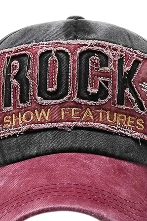 Tezzgelsin Unisex Eskitme Rock Nakışlı Ayarlanabilir Beyzbol Kep Şapka