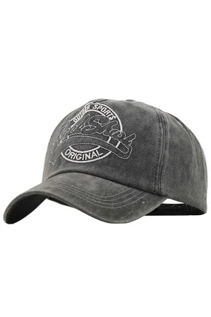 Tezzgelsin Unisex Eskitme Rock Shark Nakışlı Ayarlanabilir Beyzbol Kep Şapka