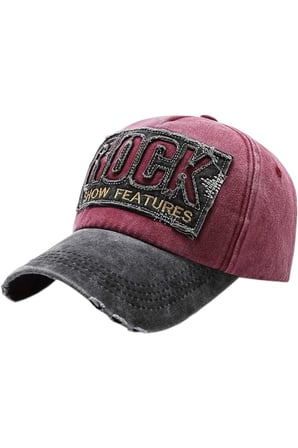 Tezzgelsin Unisex Eskitme Rock Nakışlı Ayarlanabilir Beyzbol Kep Şapka 2'li Set