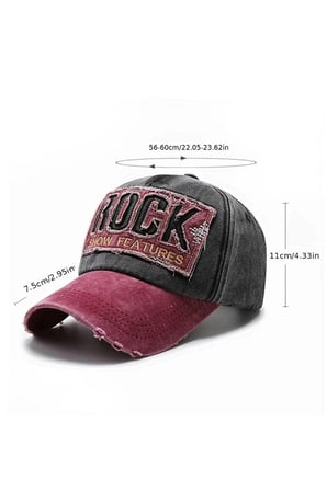 Tezzgelsin Unisex Eskitme Rock Nakışlı Ayarlanabilir Beyzbol Kep Şapka 2'li Set
