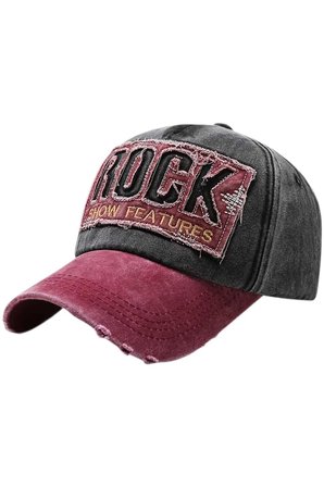 Tezzgelsin Unisex Eskitme Rock Nakışlı Ayarlanabilir Beyzbol Kep Şapka 2'li Set