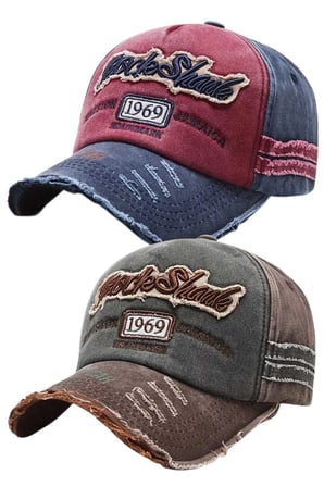 Tezzgelsin Unisex Eskitme 1969 Rock Sharks Nakışlı Ayarlanabilir Beyzbol Kep Şapka 2'li Set