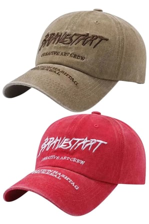 Tezzgelsin Unisex Eskitme BRAVESTART Nakışlı Ayarlanabilir Beyzbol Kep Şapka 2'li Set