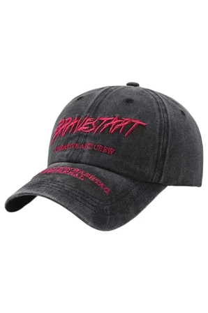 Tezzgelsin Unisex Eskitme BRAVESTART Nakışlı Ayarlanabilir Beyzbol Kep Şapka 2'li Set