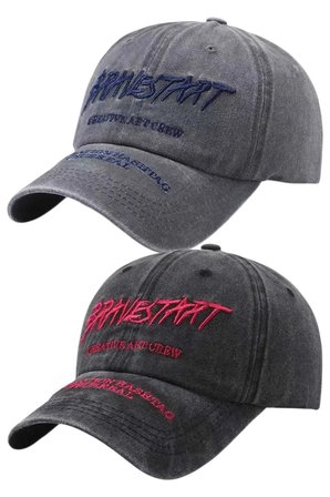 Tezzgelsin Unisex Eskitme BRAVESTART Nakışlı Ayarlanabilir Beyzbol Kep Şapka 2'li Set