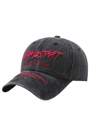 Tezzgelsin Unisex Eskitme BRAVESTART Nakışlı Ayarlanabilir Beyzbol Kep Şapka 2'li Set